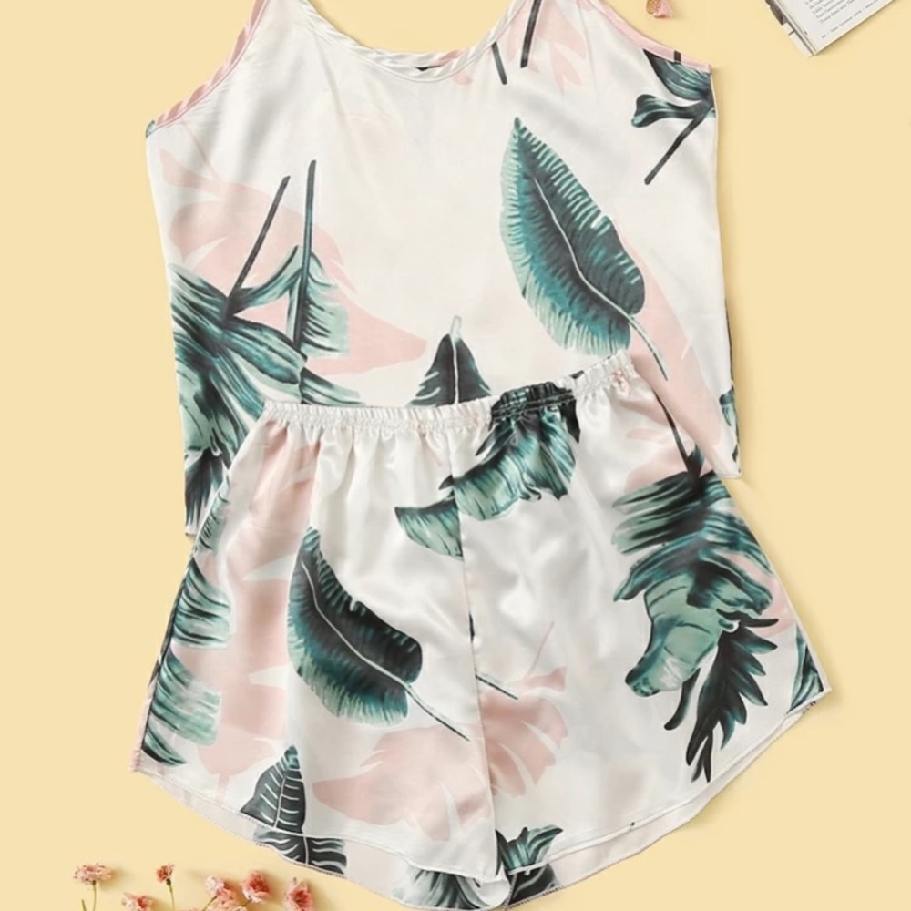 Tropical Satin Pj Set